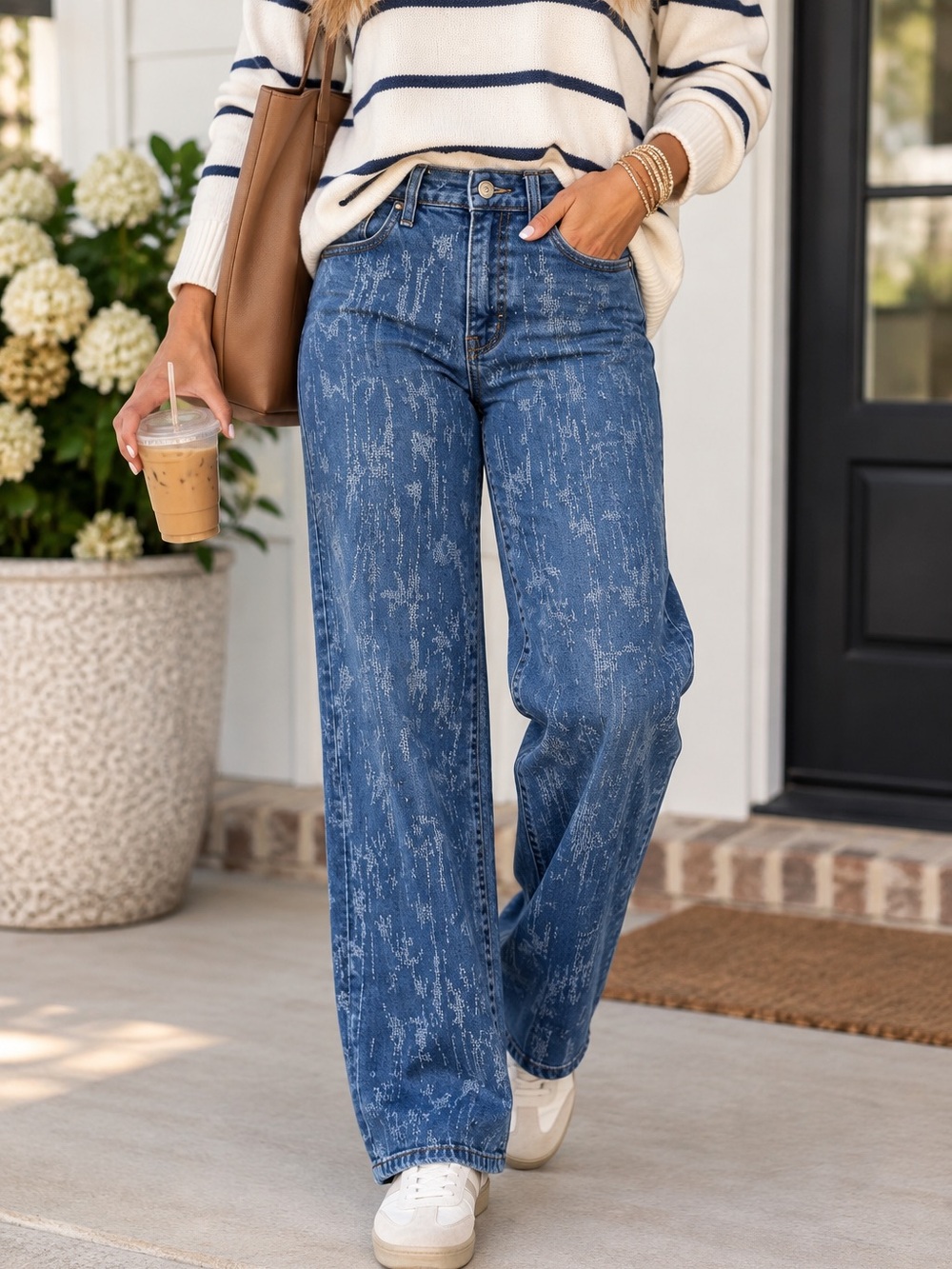 Old Navy O.G. Loose High Rise Textured Jeans Petite 8 Blue